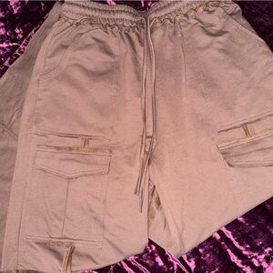 Mauve Utility Cargo Jogger Pants